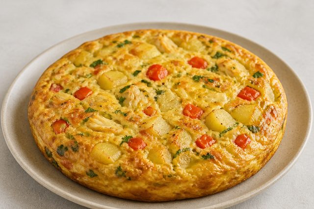 Frigideira de bacalhau com batata e leite de coco