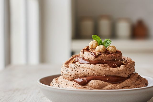 Ganache aerada de chocolate com creme de avelã