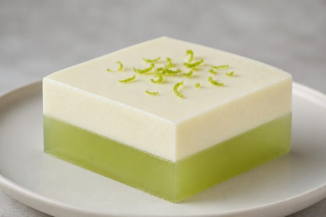 Gelatina Cremosa de Limão em Duas Camadas