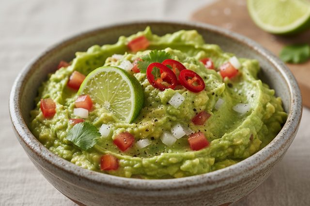 Guacamole com tomate cebola e coentro
