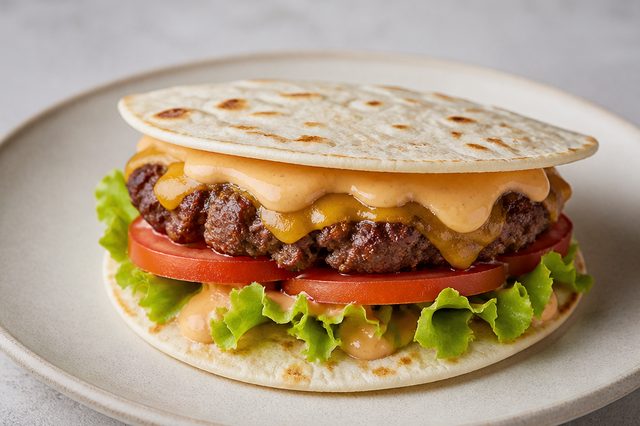 Hambúrgueres de tortilha com carne para congelar