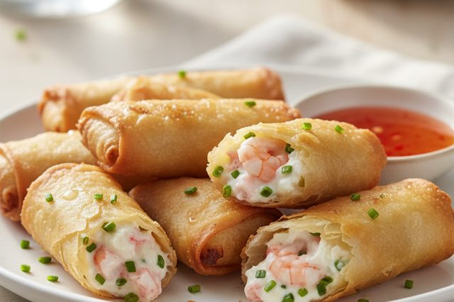 Harumaki de camarão com cream cheese