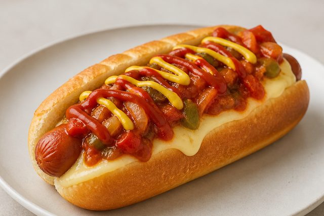 Hot-dog com molho assado e aligot