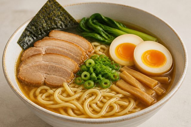 Lámen caseiro com noodles frescos