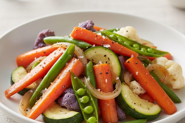Legumes salteados ao shoyu