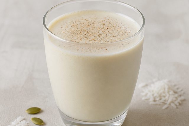 Leite cremoso de sementes de abóbora com especiarias