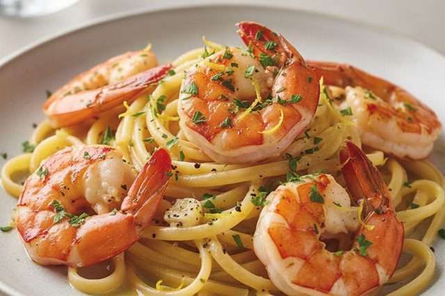 Linguine ao creme de lagostim e limão