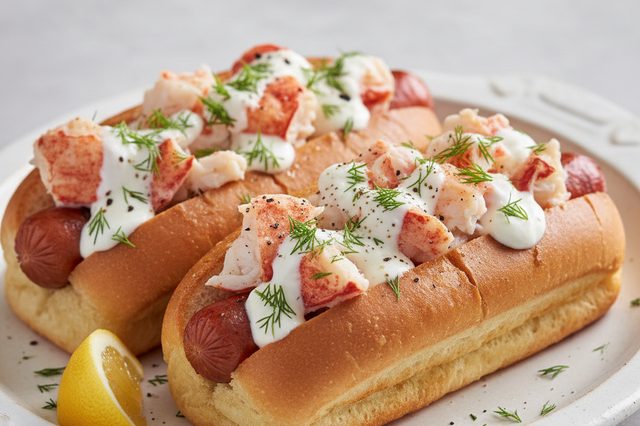 Lobster roll com molho de iogurte