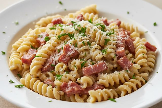 Macarrão com Bacon e Creme
