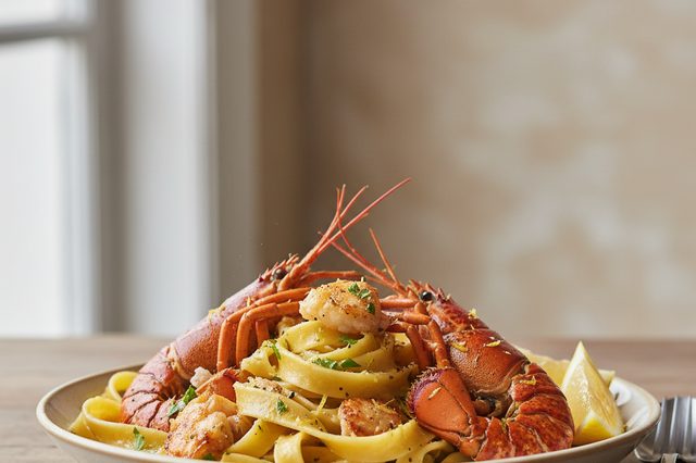 Macarrão cremoso de cavaca com limão siciliano