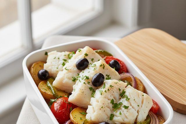 Marmita de Bacalhau com Legumes Assados