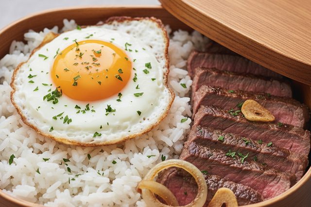Marmita de Bife com Arroz e Ovo
