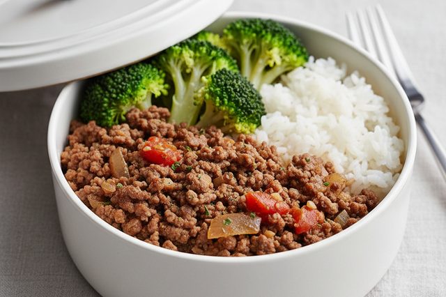 Marmita de Carne Moída com Brócolis