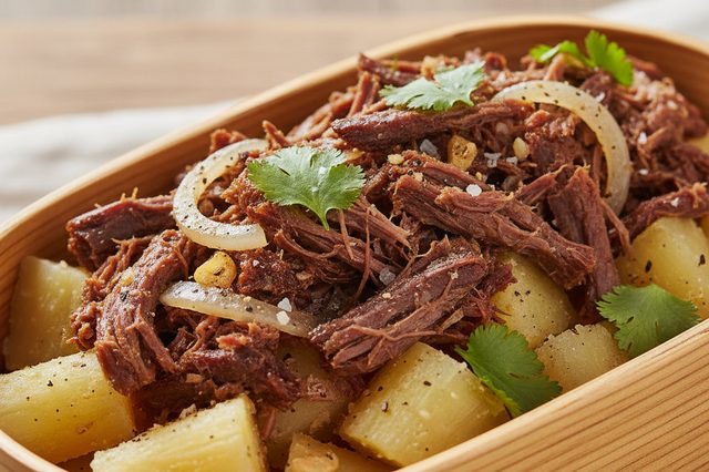Marmita de Carne Seca com Mandioca e Cebola