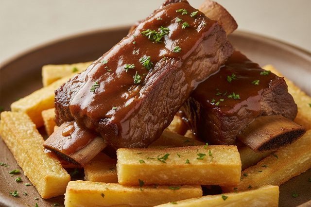 Marmita de Costela Bovina com Mandioca Frita