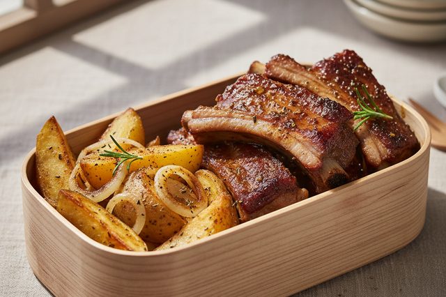 Marmita de Costela de Porco com Batata Assada