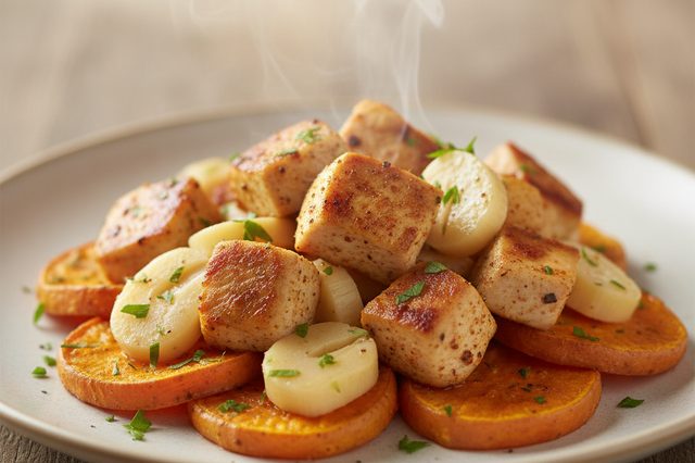 Marmita de Frango com Palmito e Batata-Doce