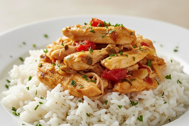 Marmita de Frango Desfiado com Arroz