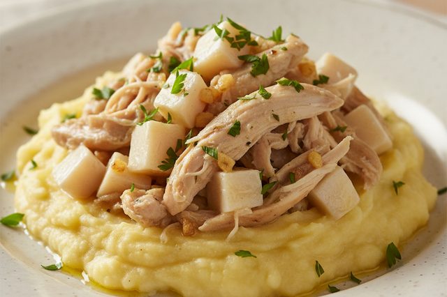 Marmita de Frango com Palmito e Mandioquinha