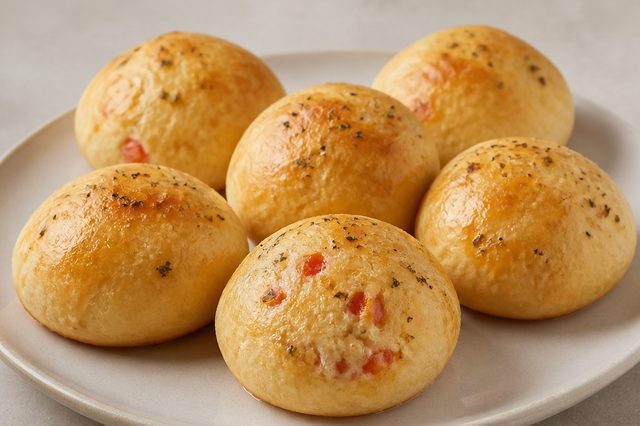 Salgados assados de iogurte com queijo e tomate