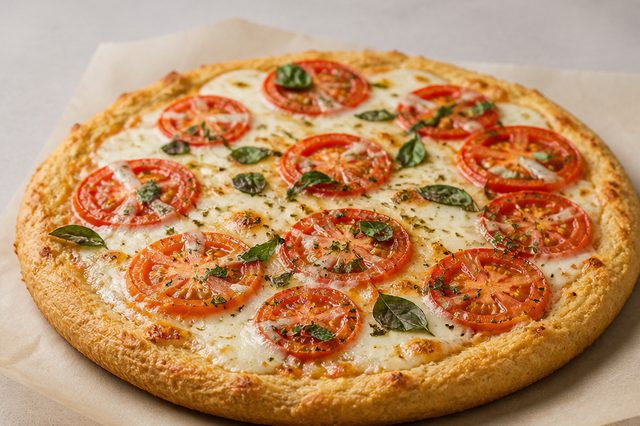 Massa de pizza com cottage e farinha de aveia
