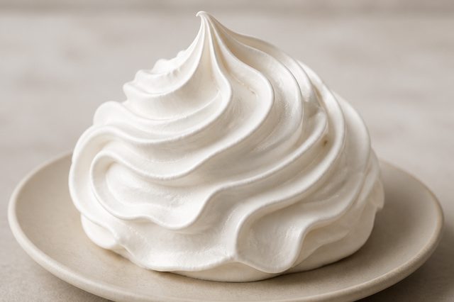 Merengue italiano com calda a 120 graus