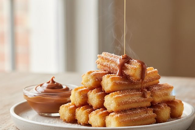 Mini churros com massa de ovos
