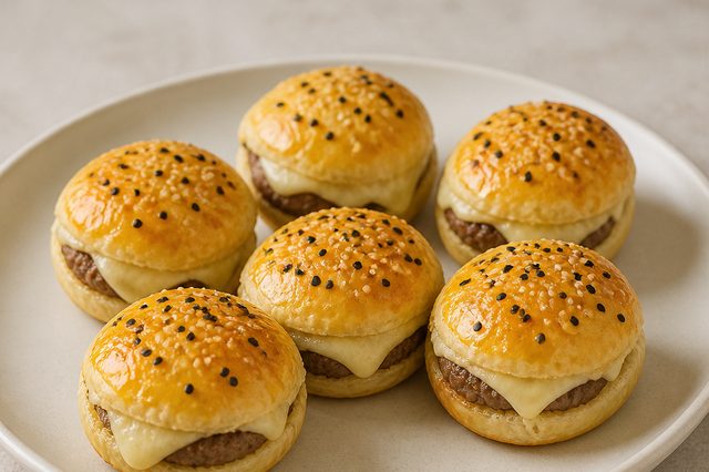 Mini-hambúrgueres recheados na air fryer