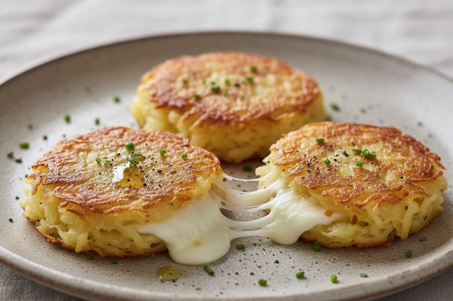 Minibatatas rösti recheadas com queijo