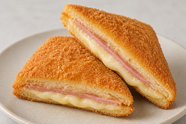 Misto quente empanado com requeijão e panko