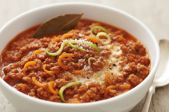 Molho de carne moída com cenoura e abobrinha