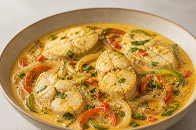 Moqueca de cação com leite de coco
