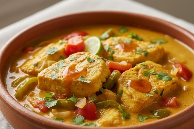 Moqueca de pescada amarela com dendê