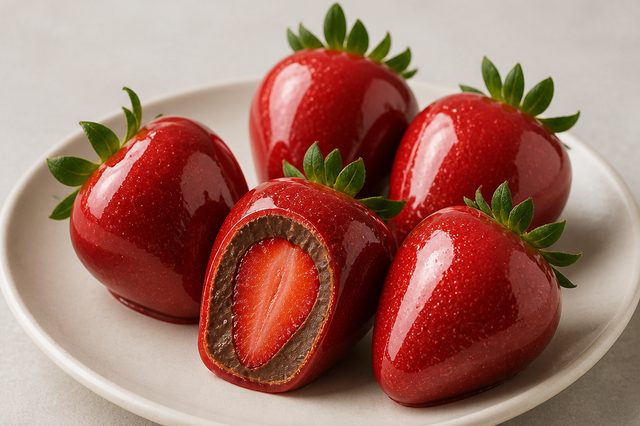Morango do amor com brigadeiro de chocolate