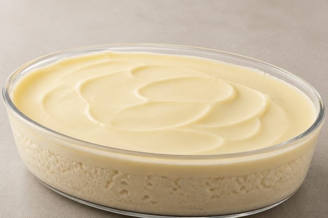 Mousse de chocolate branco com chantilly e casquinha