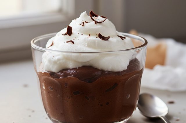 Mousse de chocolate com claras em neve
