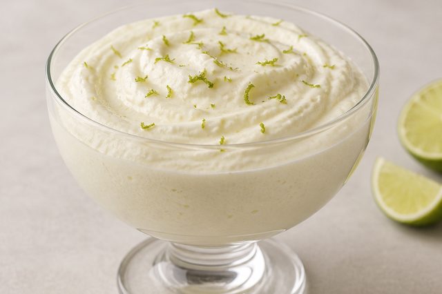 Mousse de limão com iogurte integral açúcar e leite em pó