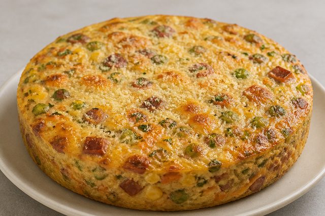 Omelete de forno com calabresa e legumes
