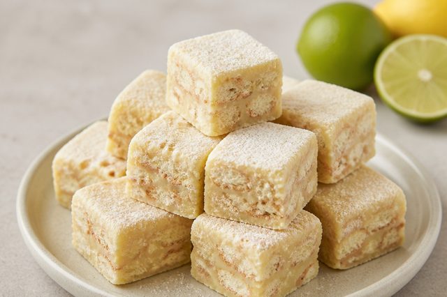 Palha italiana de dois limões com chocolate branco