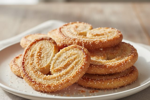 Palmier de massa folhada com açúcar
