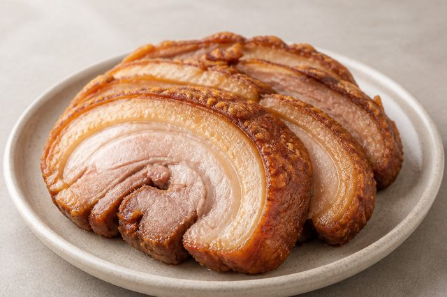 Panceta assada e frita