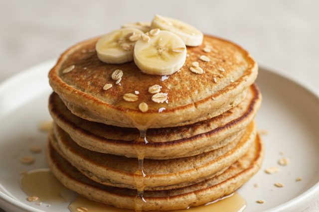 Panqueca de banana com aveia em flocos
