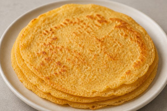 Panqueca de lentilha vermelha com dois ingredientes
