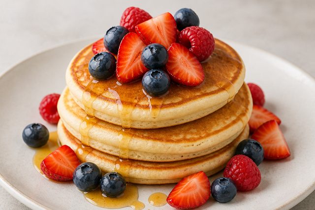 Panquecas americanas com sucralose e baunilha