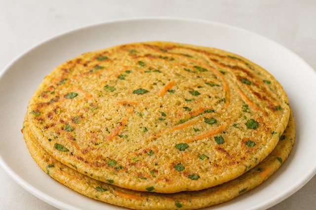 Panquecas de quinoa com cenoura e ervas