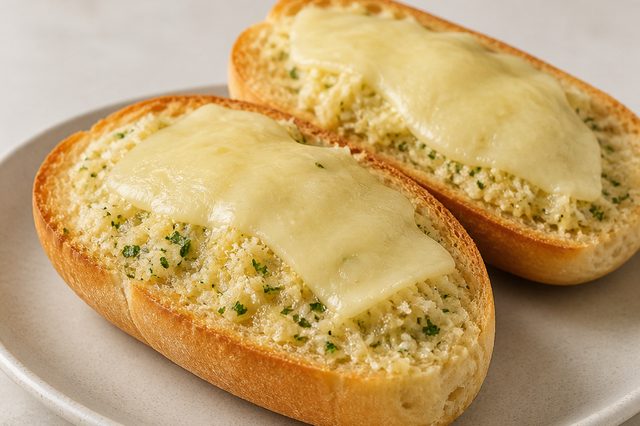 Pão com pasta de alho assado manteiga e parmesão