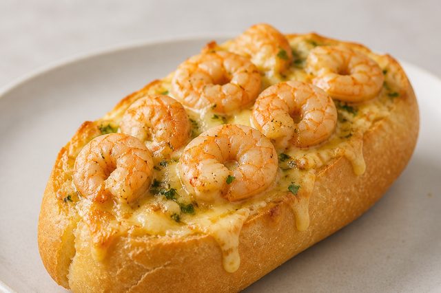 Pão de alho com camarão na Air Fryer