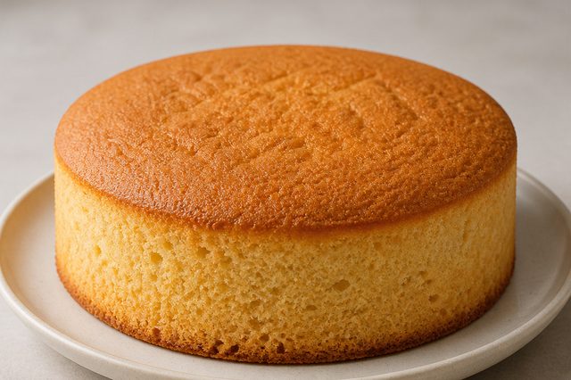 Pão de ló de baunilha sem fermento