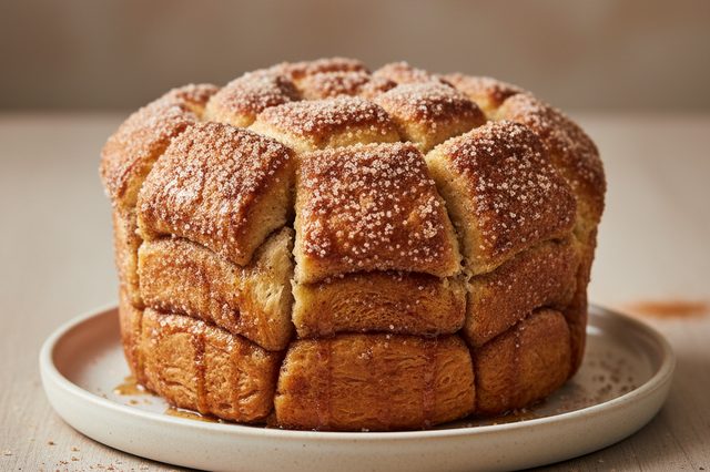 Pão em camadas com açúcar e canela