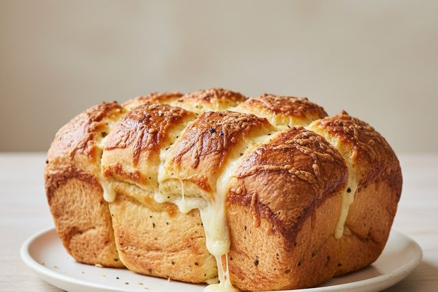 Pão em camadas com alho e queijo